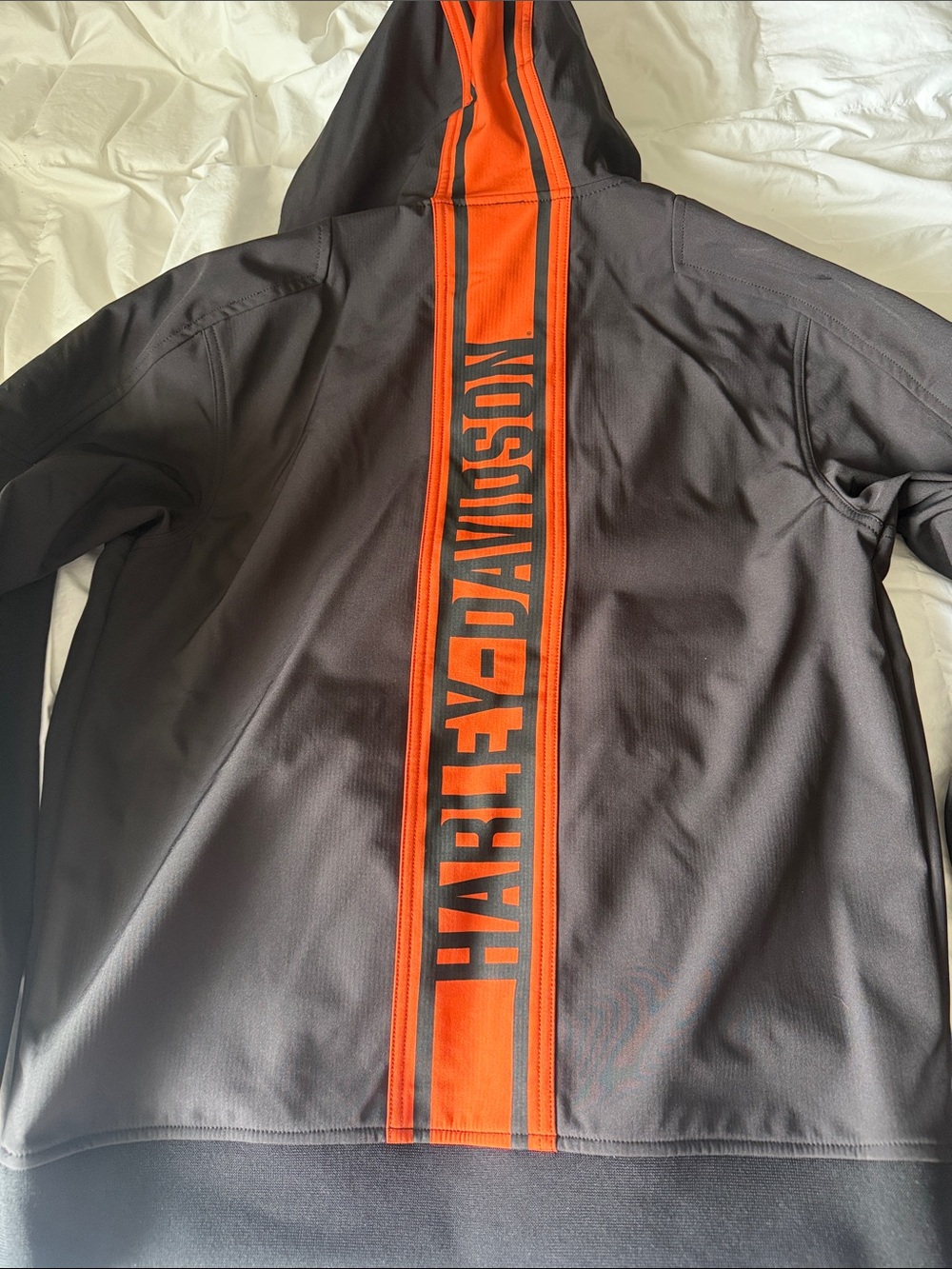 Harley-Davidson Black weather resistant Jacket with Orange Spine Stripe